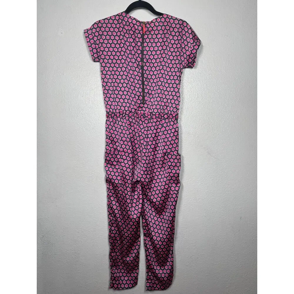 J. Crew Crewcuts Jumpsuit Blue Pink Star Print Sz 12